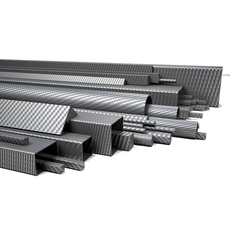 Asta rettangolare in fibra di carbonio