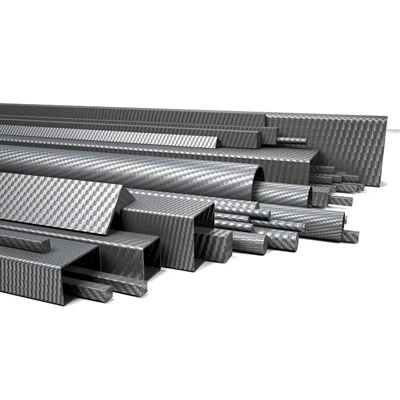 Asta rettangolare in fibra di carbonio